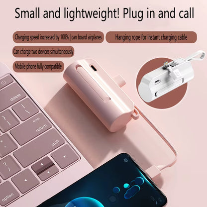 Capsule Mini Wireless Power Bank Large Capacity 10000Mah Fast Charging Power Bank Emergency External Battery for Iphone Type-C