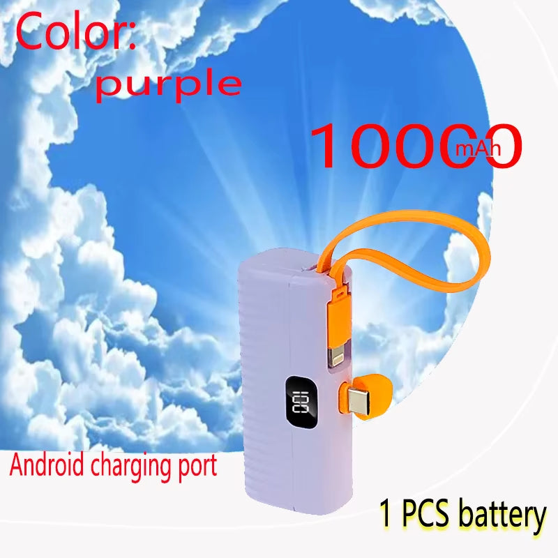 Capsule Mini Wireless Power Bank Large Capacity 10000Mah Fast Charging Power Bank Emergency External Battery for Iphone Type-C