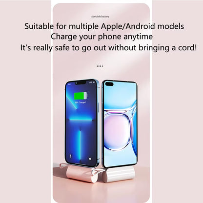 Capsule Mini Wireless Power Bank Large Capacity 10000Mah Fast Charging Power Bank Emergency External Battery for Iphone Type-C